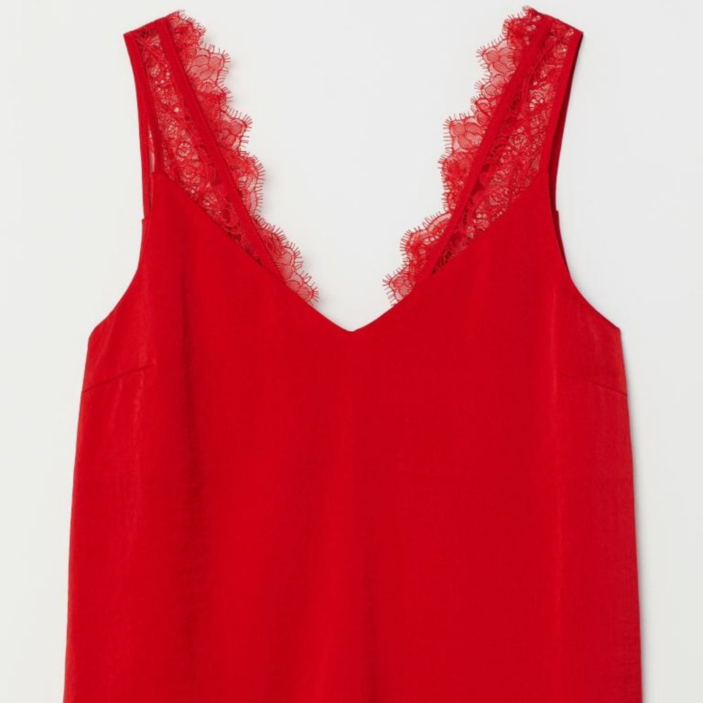 H&M Red Lace Top